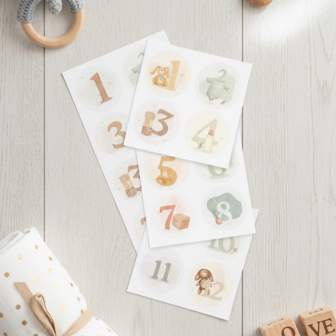 12 Monthly Milestone Stickers