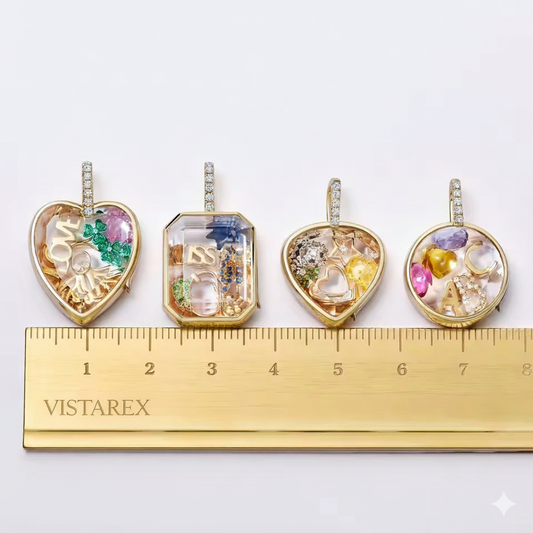 Gold Glass Charm Locket