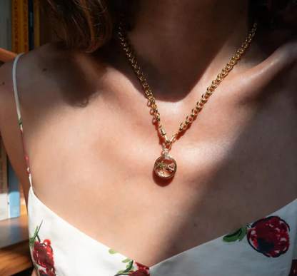 Gold Glass Charm Locket