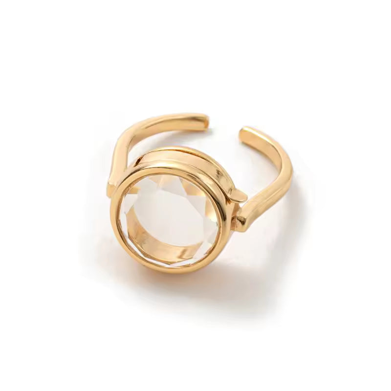 Gold Glass Charm Ring