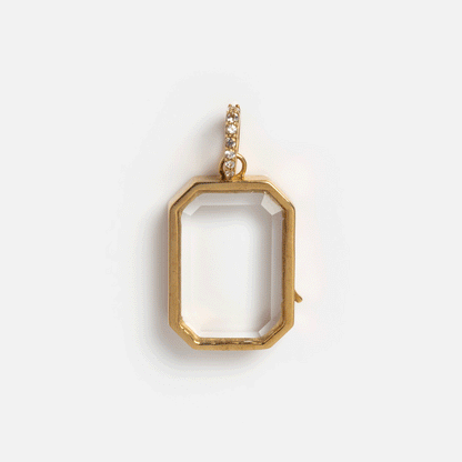 Gold Glass Charm Locket