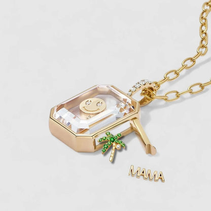 Gold Glass Charm Locket