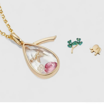 Gold Glass Charm Locket